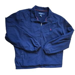 Vintage Polo Ralph Lauren Golf Pullover Jacket Size XL Navy Blue W/ Red Pony